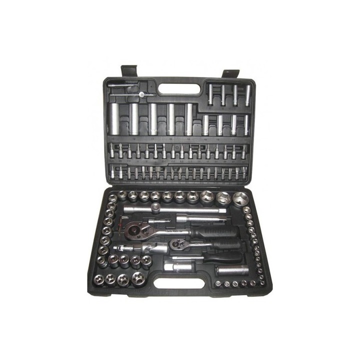 Trusa de chei tubulare si clicket 108 piese