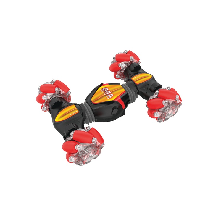 Masinuta cu telecomanda, Chippo, ABS, Cobo Snake Drift Car, structura rotativa, transformatoare, stralucitoare, 27 cm, Multicolor