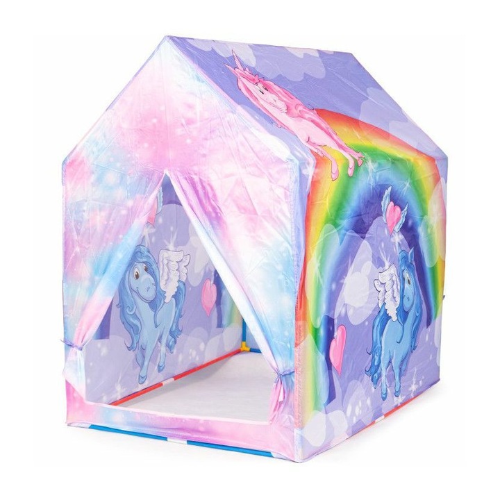 Детска Палатка Iplay Unicorn, Сгъваема, 2 Входа, 102 х 95 х 72 см, Многоцветен