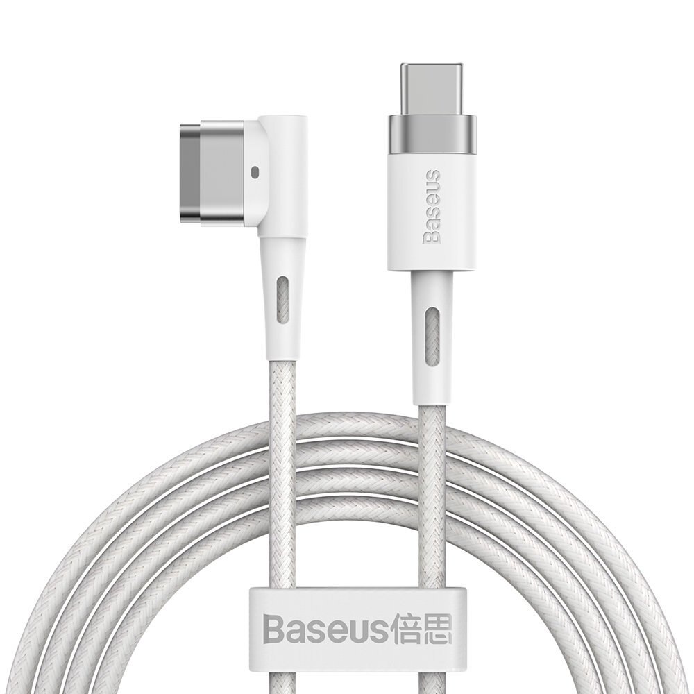 Cablu incarcare Baseus, Zinc Magnetic Series L-Shaped, Pentru Macbook, MacBook Power/USB Type C, 2M 60W, Alb