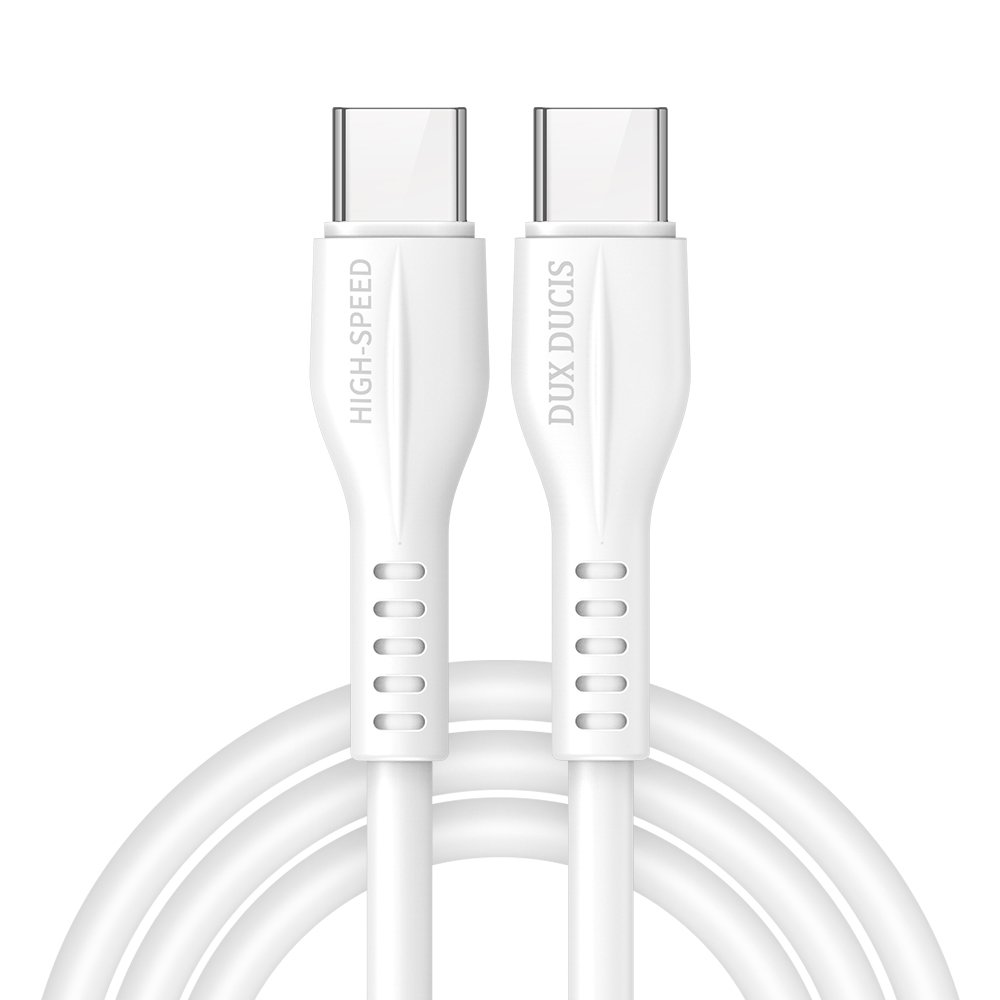 Cablu de date DuxDucis, USB-C to USB-C, 60 W, 3 A, 1 m, Alb