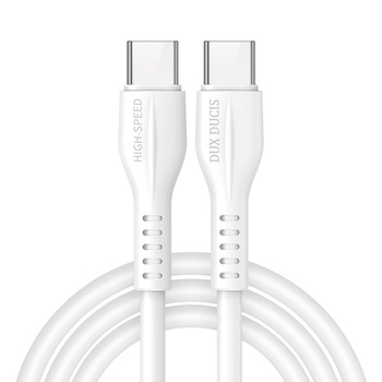 Cablu de date DuxDucis, USB-C to USB-C, 60 W, 3 A, 1 m, Alb Cablu de date DuxDucis, USB-C to USB-C, 60 W, 3 A, 1 m, Alb