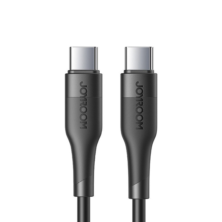 Cablu de date si incarcare USB Type-C - USB Type-C, Fast Charging, 60 W, 3 A, Lungime 1,2 m, Negru