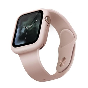 Husa de protectie UNIQ Lino pentru Apple Watch 4/5/6/SE 44mm, Silicon, Roz Husa de protectie UNIQ Lino pentru Apple Watch 4/5/6/SE 44mm, Silicon, Roz