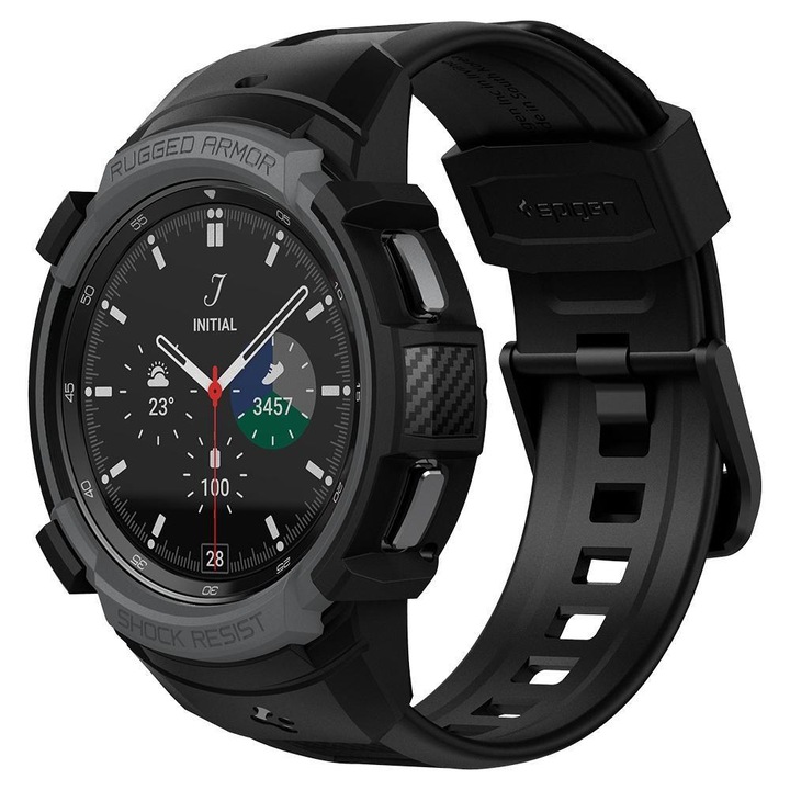 Samsung Galaxy Watch 4 Classic (46mm) Spigen Rugged Armor Pro ütésálló okosóra tok szíjjal - ACS03652, Szürke