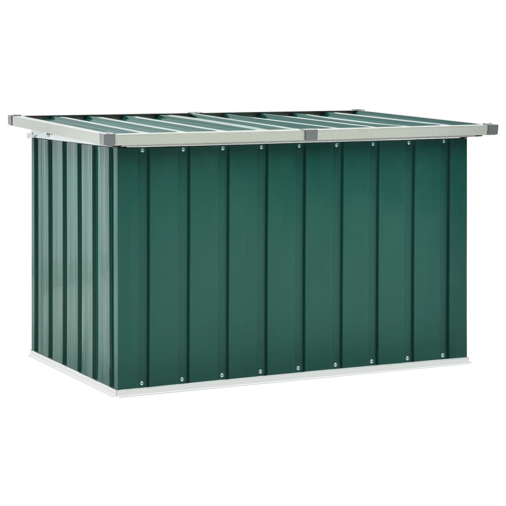 Lada depozitare pentru gradina, vidaXL, Otel galvanizat/Plastic, 109 x 67 x 65 cm, Verde
