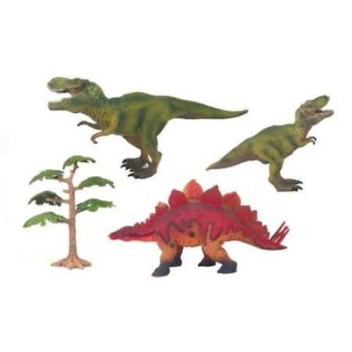 Dinoszauruszok kora játékkészlet, 3 dinoszaurusz és egy fa, +3 év