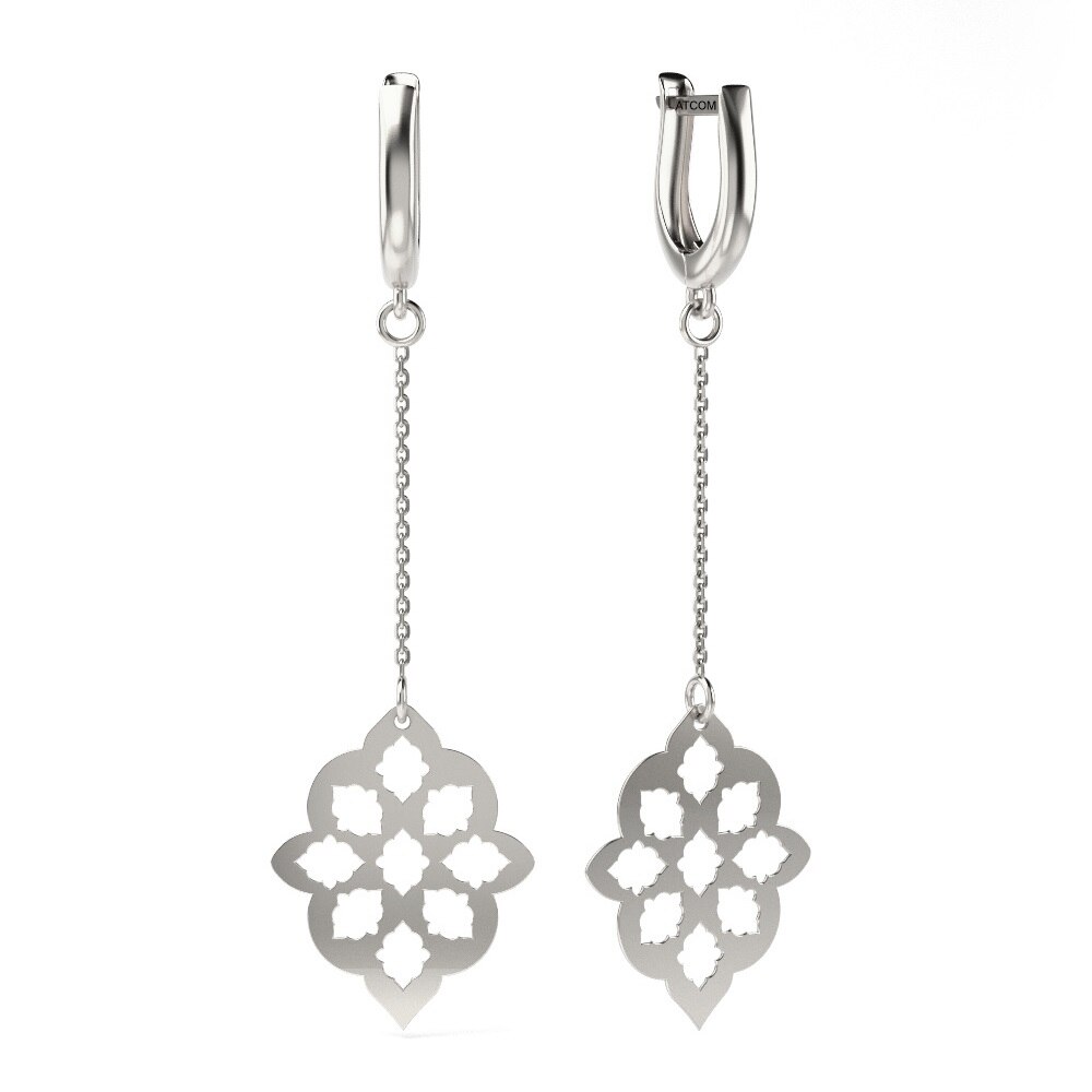 Cercei din aur alb model 63