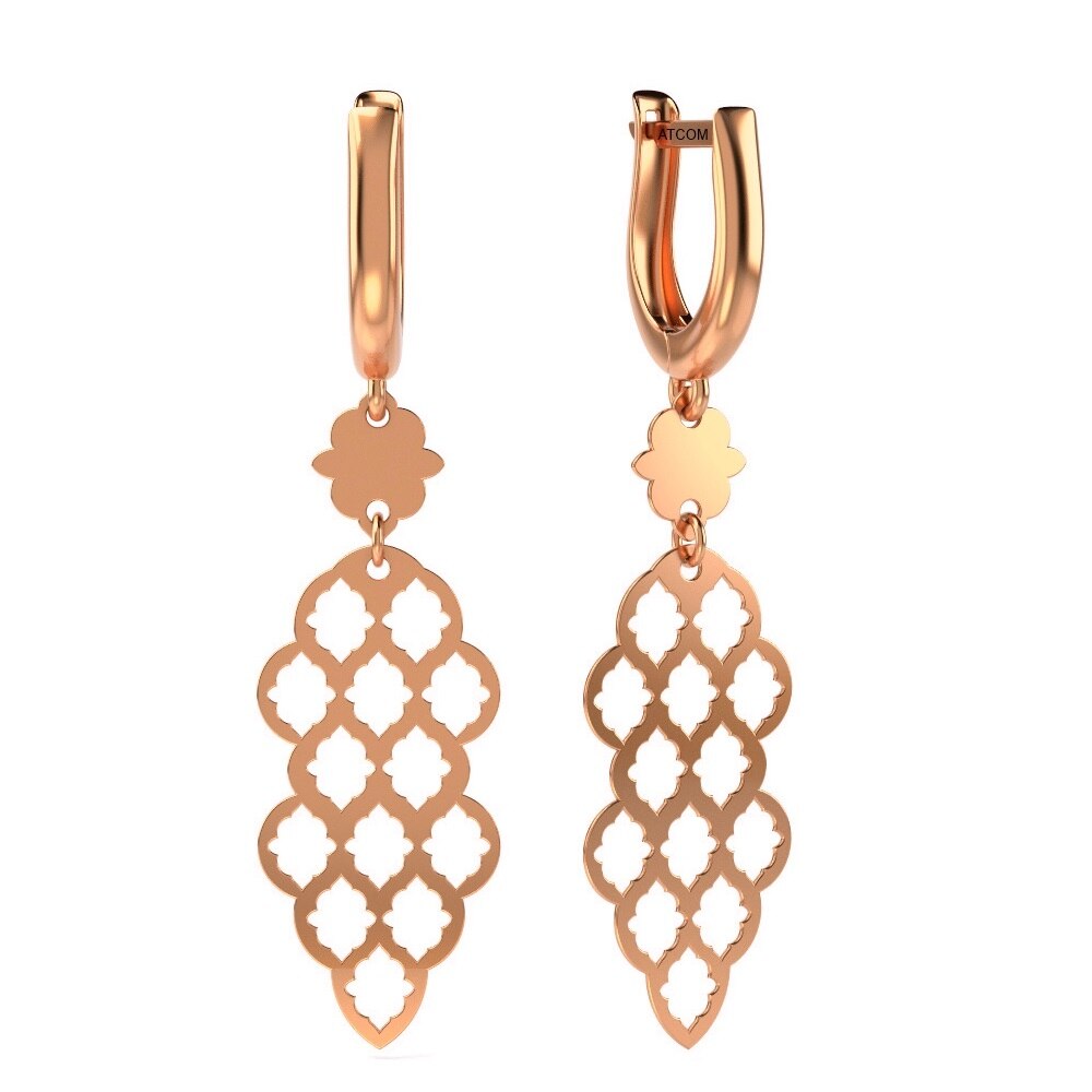 Cercei din aur roz model 62