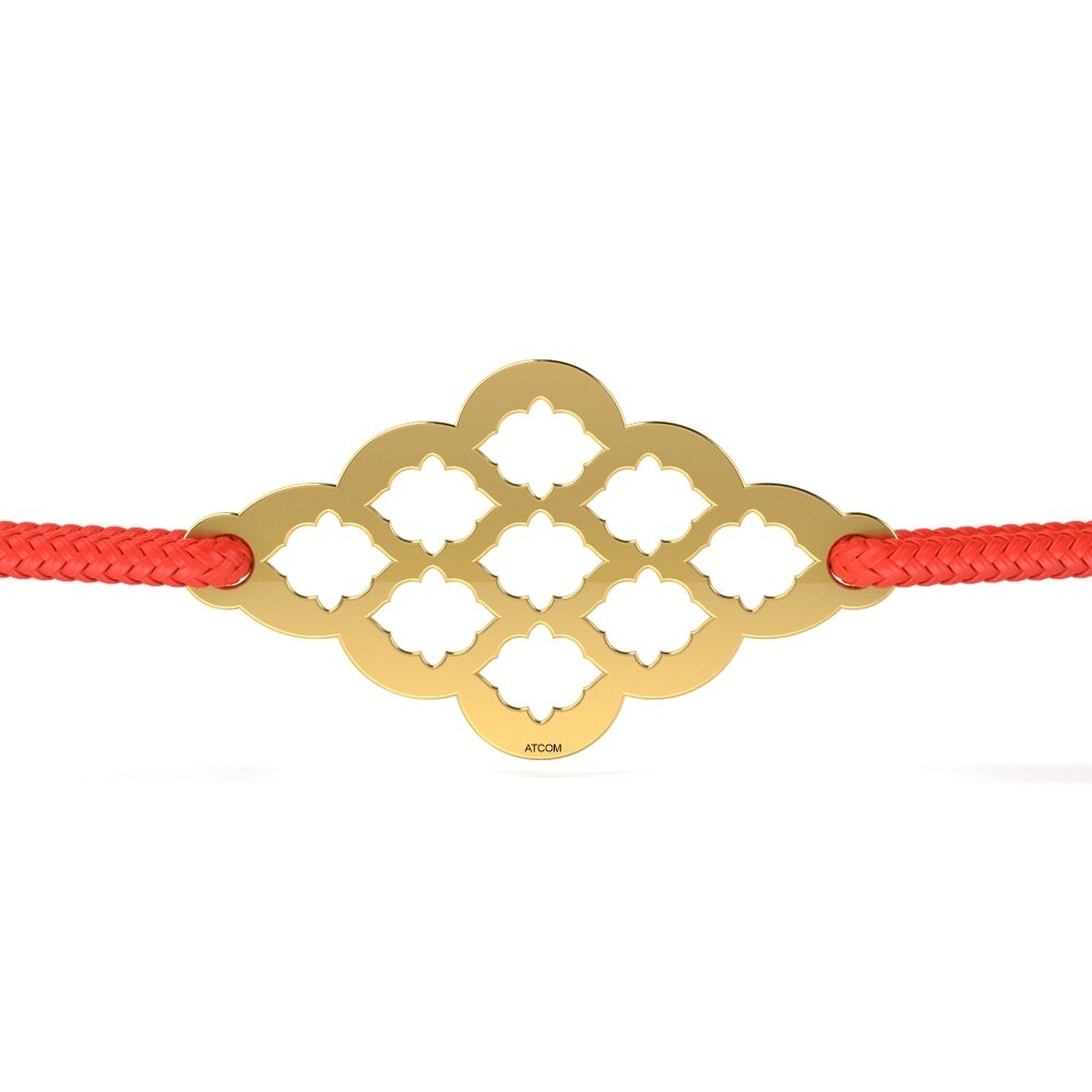 Bratarica din aur galben cu snur rosu model 62