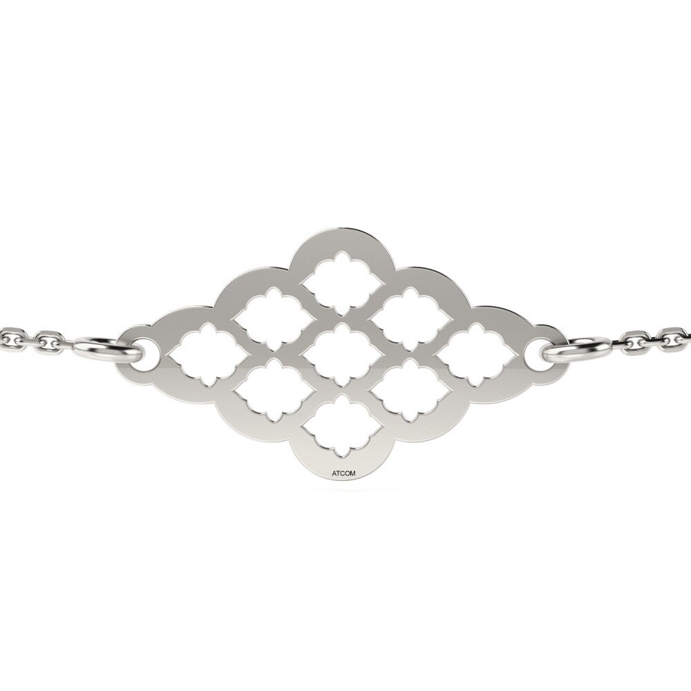 Bratara cu lantisor din aur alb model 62