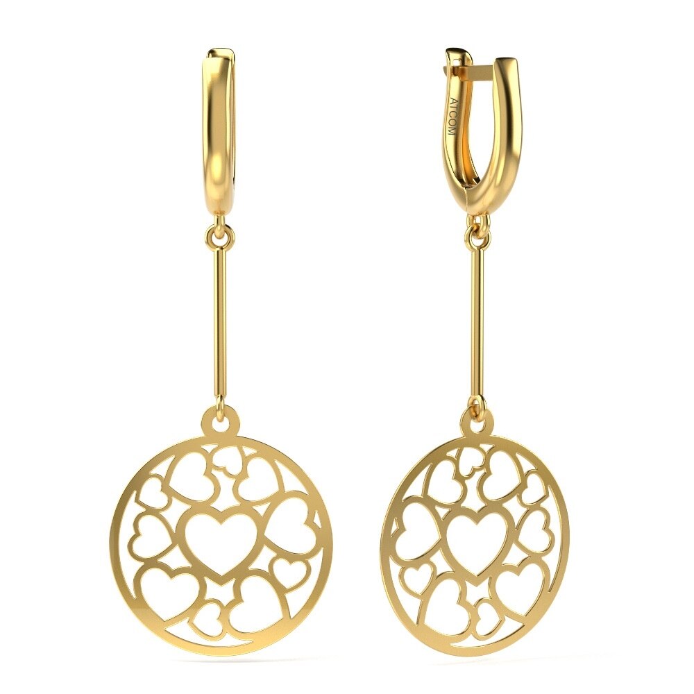 Cercei din aur galben model 73