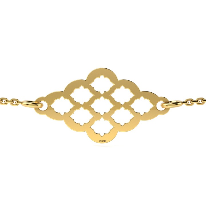 Bratara cu lantisor din aur galben model 62