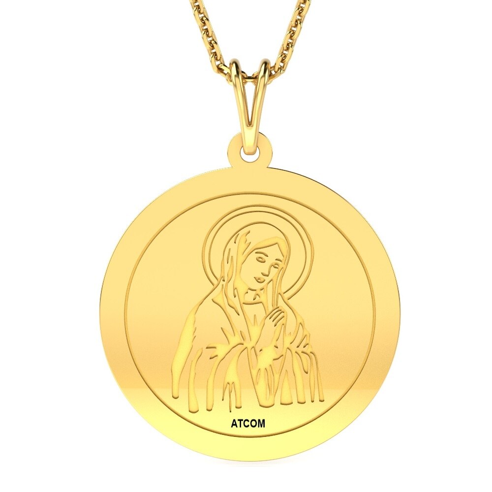 Lant cu pandantiv din aur galben model banut ordodox 1