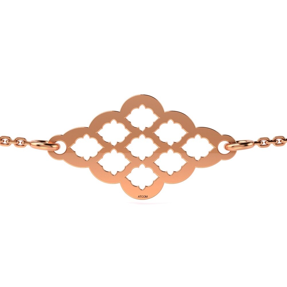 Bratara cu lantisor din aur roz model 62