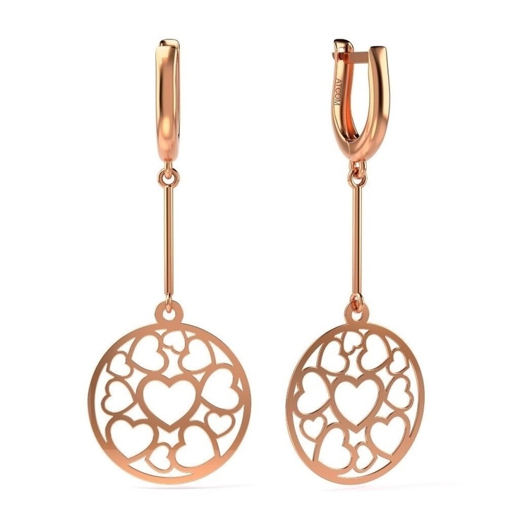 Обеци от розово злато модел 73