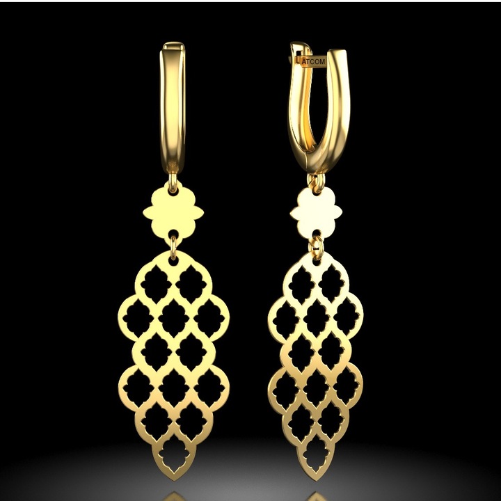 Cercei din aur galben model 62