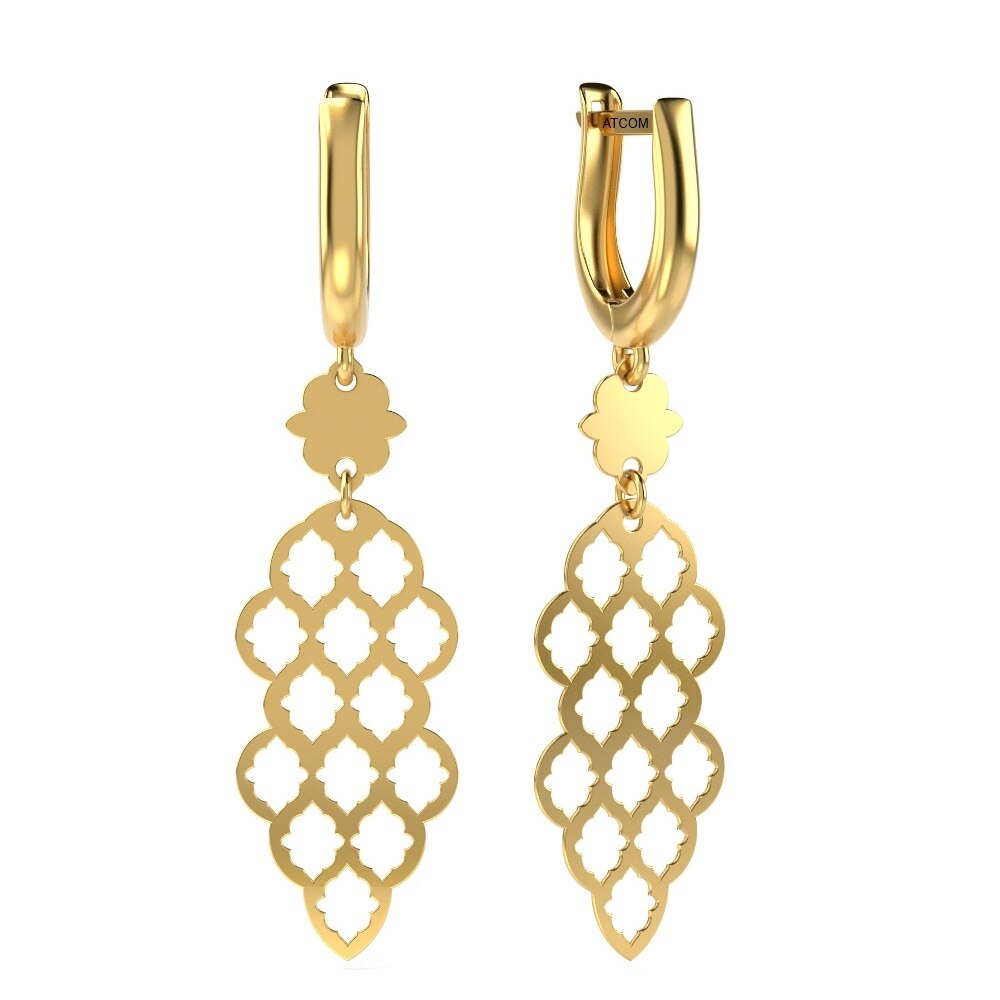 Cercei din aur galben model 62