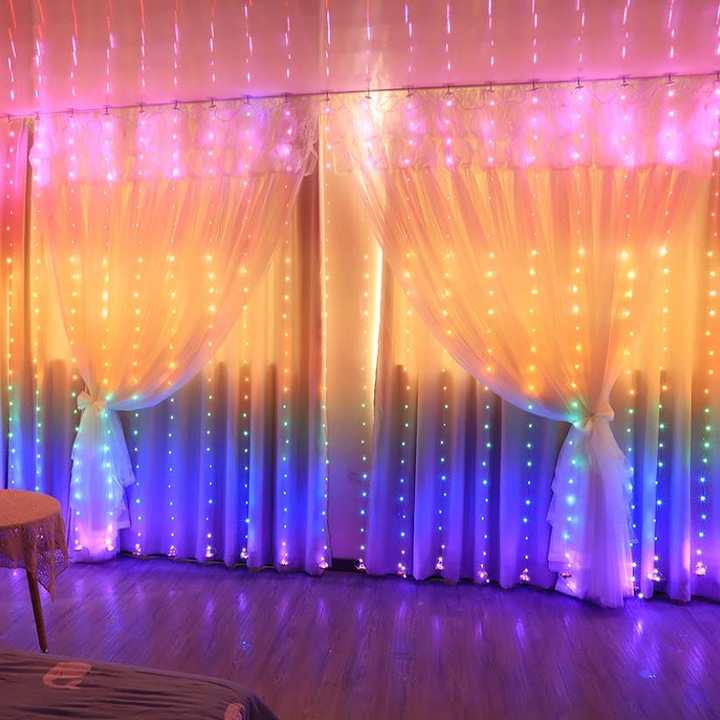 Lumini De Craciun, 3x2.8 m, de lumina LED, multicolor