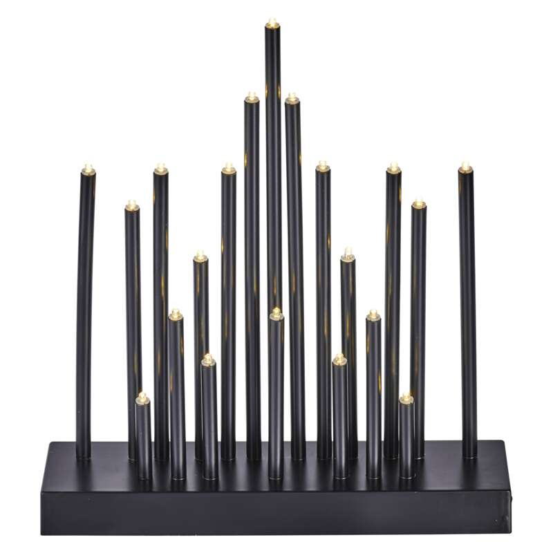 Decoratiune Craciun, Sfesnic, Negru, 3xAA 1.5V, Emos, 20 LED 1.2W, Lumina Calda