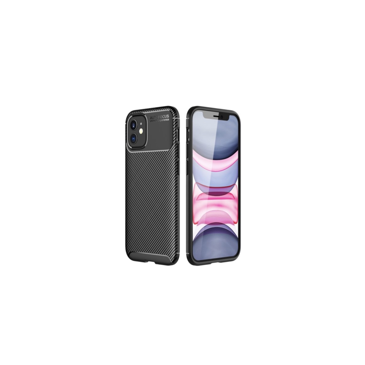 Husa tip fibra de carbon pentru iPhone 12 Mini, carcasa, Negru
