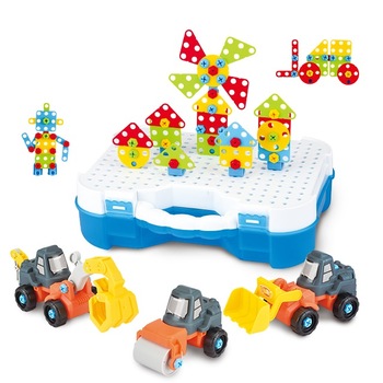 Set Toy Box, 325 piese, camion si bormasina, jucarii creative STEM, cadou copii, baieti si fete, 3 -14 ani, Multicolor Set Toy Box, 325 piese, camion si bormasina, jucarii creative STEM, cadou copii, baieti si fete, 3 -14 ani, Multicolor