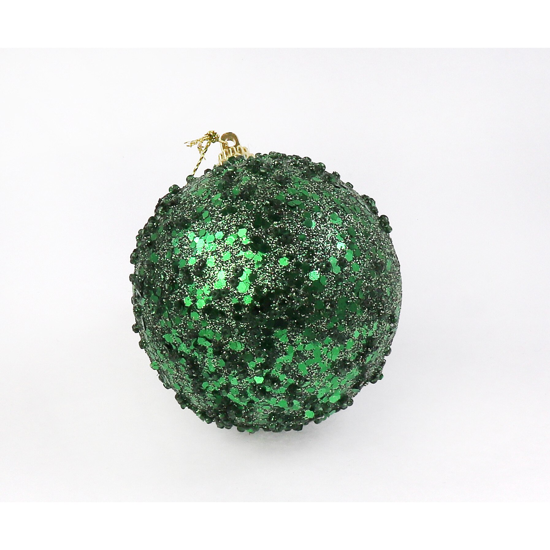 Glob de Craciun - Foam Bauble Pine Green Glitter, 8cm, Verde, Plastic