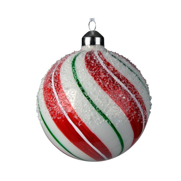 Set 2 globuri - Stripes Sugar Finish, Multicolor, Sticla