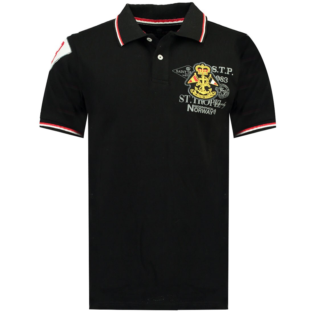 Tricou Polo, Geographical Norway, Bumbac, Negru, M