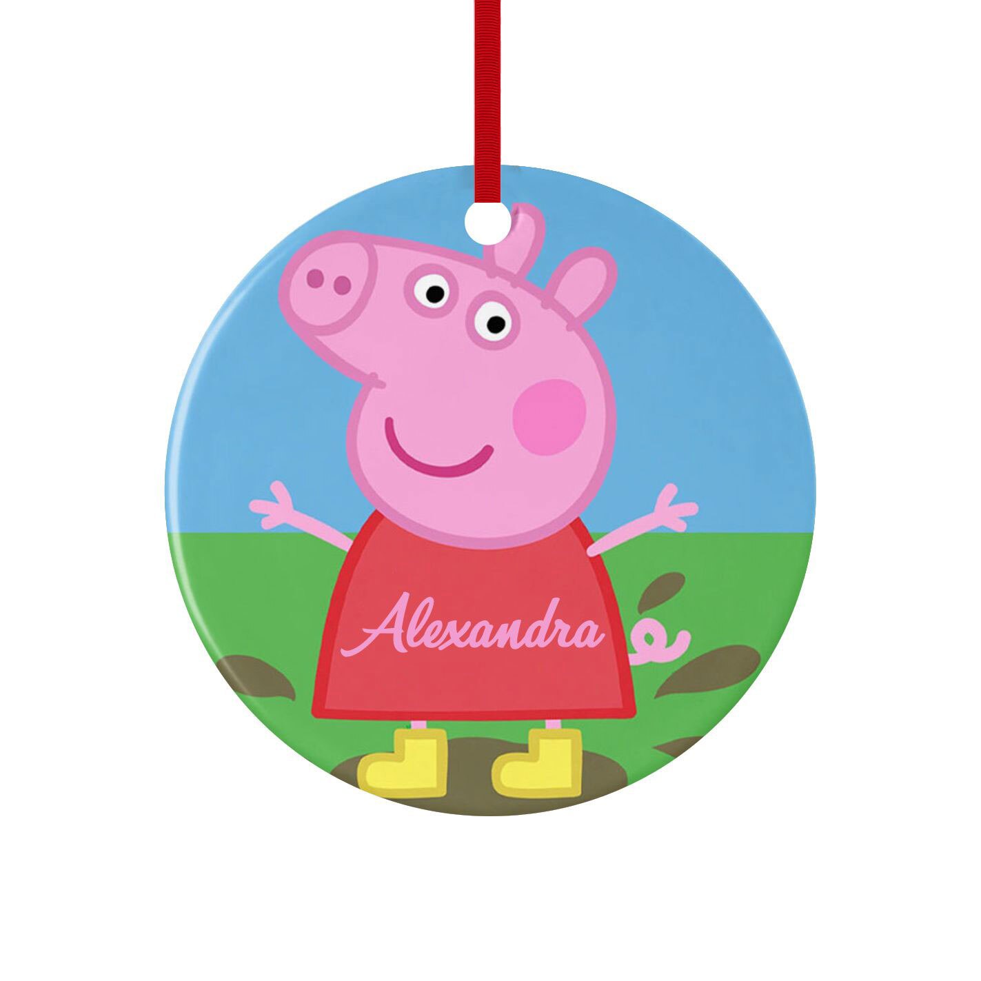 Glob personalizat cu nume model Peppa, multicolor, 8 cm