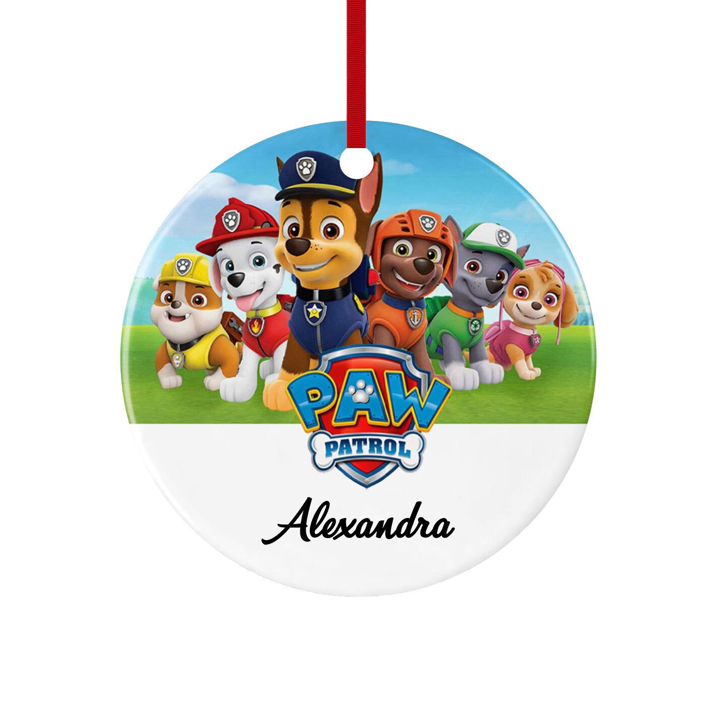 Glob personalizat cu nume model Paw Patrol, multicolor, 8 cm