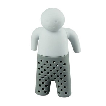 Infuzor din silicon pentru ceai, sub forma de omulet, gri Infuzor din silicon pentru ceai, sub forma de omulet, gri
