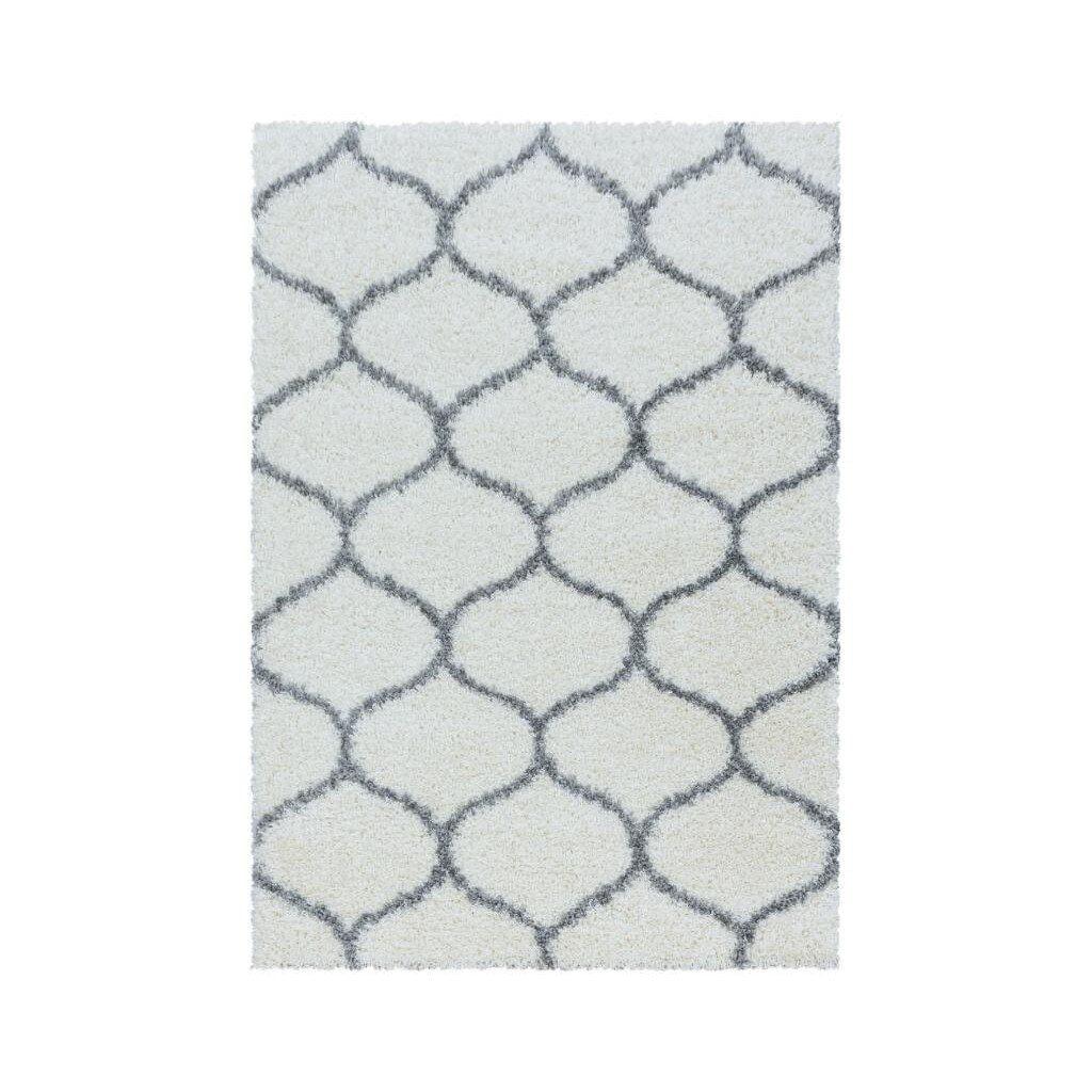 Covor modern cu fir lung Shaggy Salsa 3201, 80x150 cm, polipropilena 100% ,gramaj , 2200g/mp, inaltime fir 3 cm , model mozaic, culoare crem