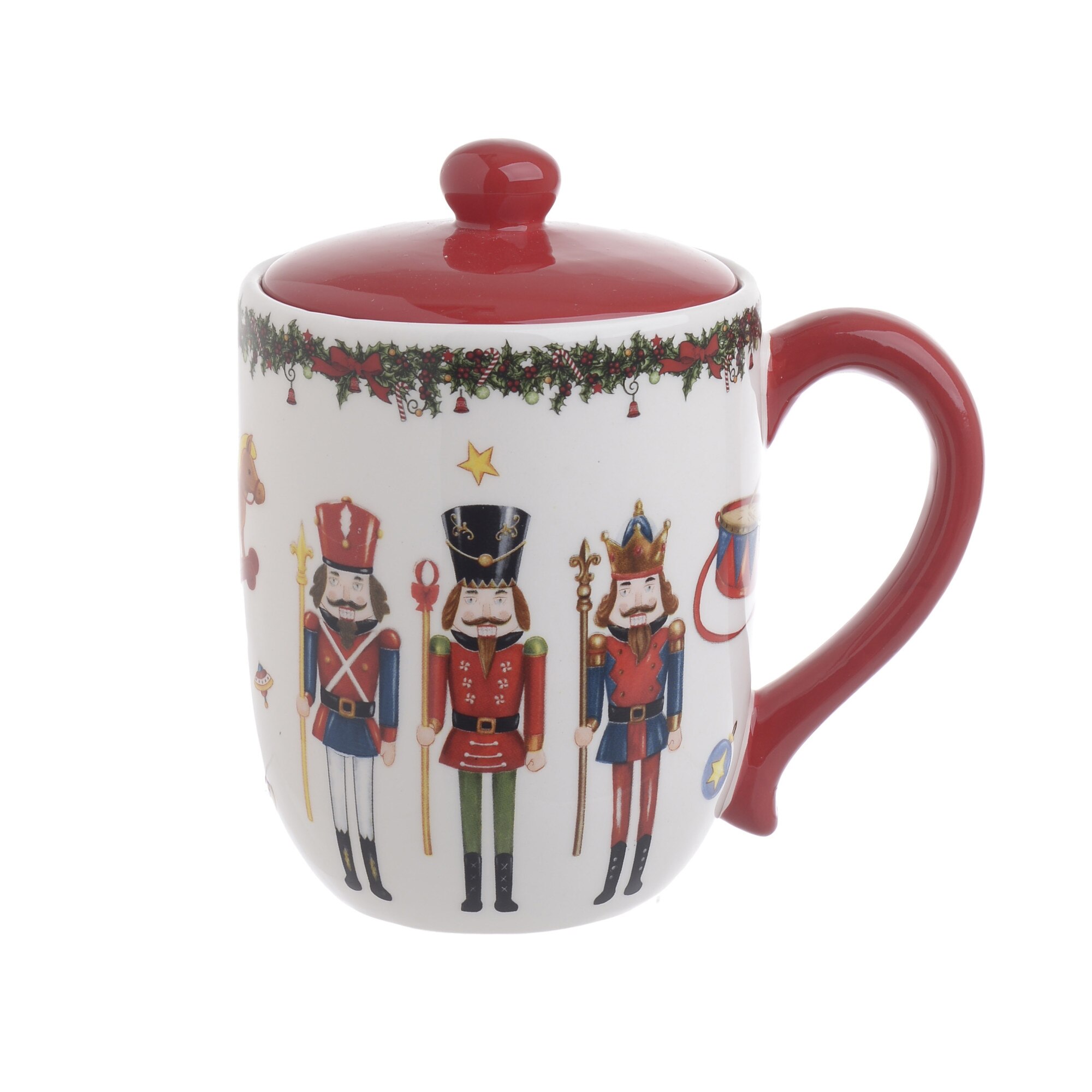 Cana Ceramica, model de Craciun cu Spargatorul de Nuci, 17x12x17 cm