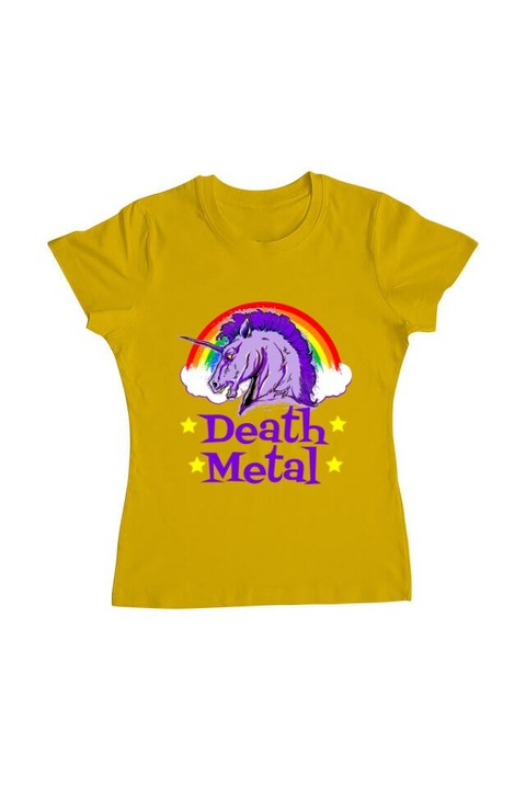 Tricou femei, Printado, death metal, Galben