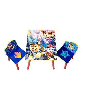 Set masuta activitati copii, Paw Patrol The Movie cu 2 scaune, MDF si Lemn, Dimensiuni 61X52X48 cm Set masuta activitati copii, Paw Patrol The Movie cu 2 scaune, MDF si Lemn, Dimensiuni 61X52X48 cm