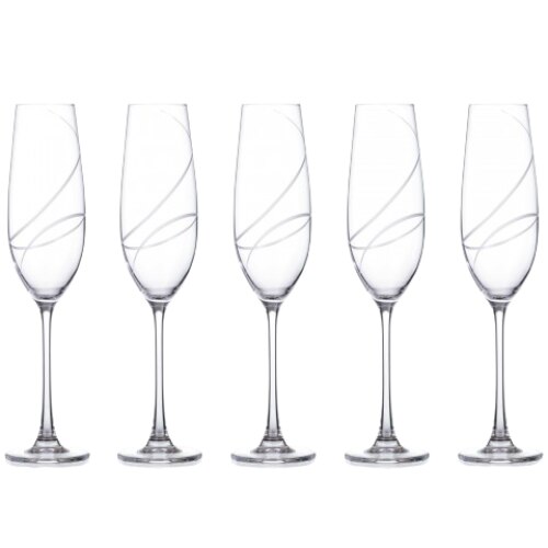 Set 6 Pahare Sampanie Cristal Lux Aurora 260ml