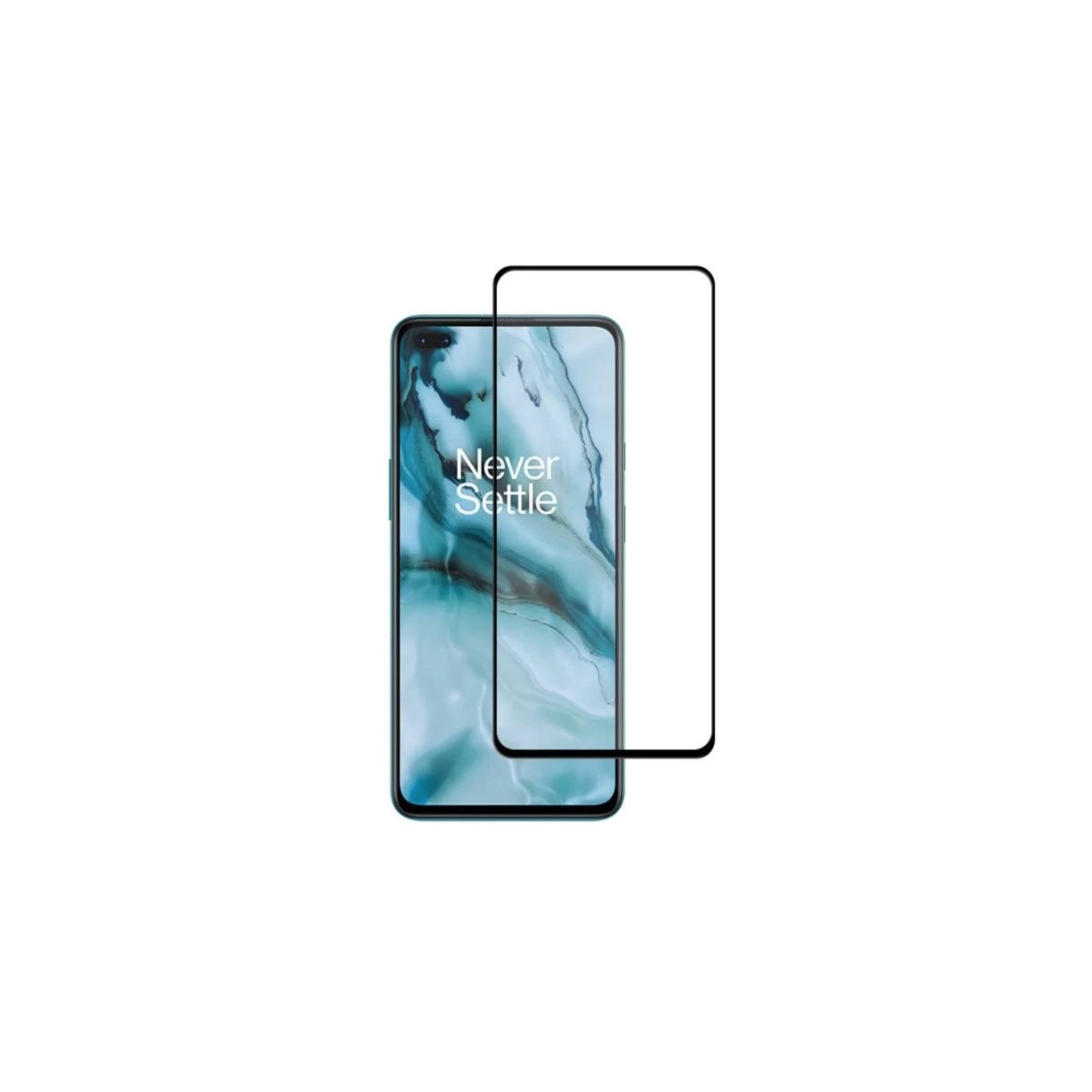 Folie de sticla securizata, compatibila cu OnePlus Nord, Negru-Transparenta