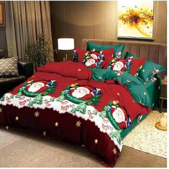 Set Lenjerie de pat,2 persoane,4 piese,230 x250 cm,Mos Craciun,verde Set Lenjerie de pat,2 persoane,4 piese,230 x250 cm,Mos Craciun,verde