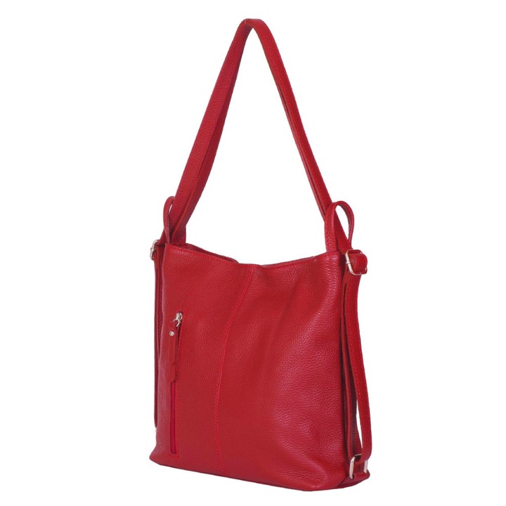 2 az 1-ben hátizsák piros Alesandra természetes bőrből