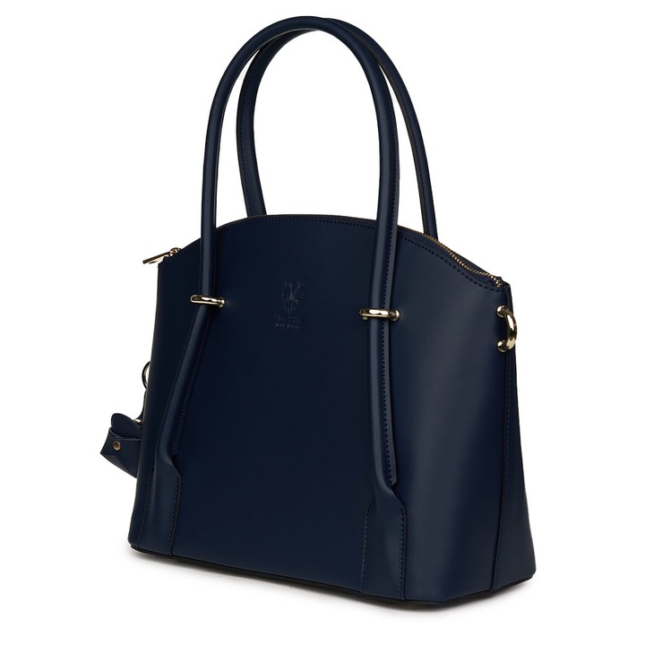 Дамска чанта естествена кожа Gabriella тъмносиня