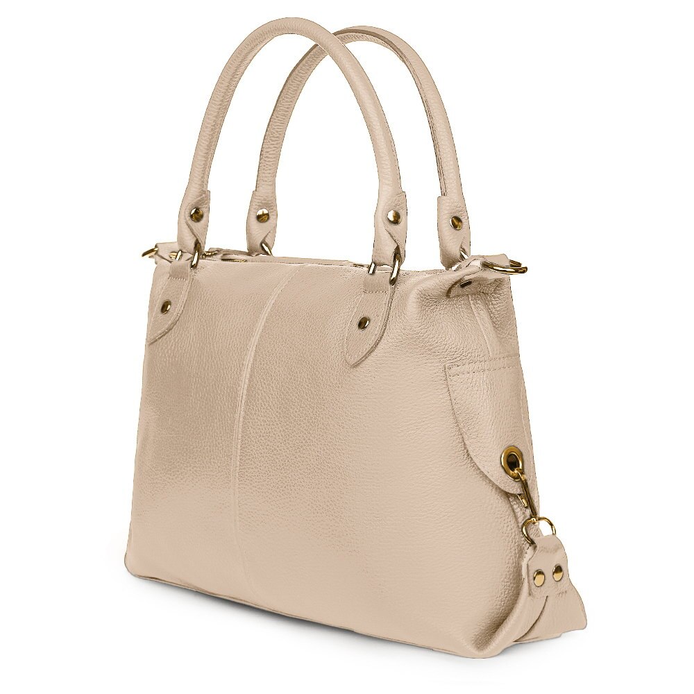 Geanta dama piele naturala Francesca crem