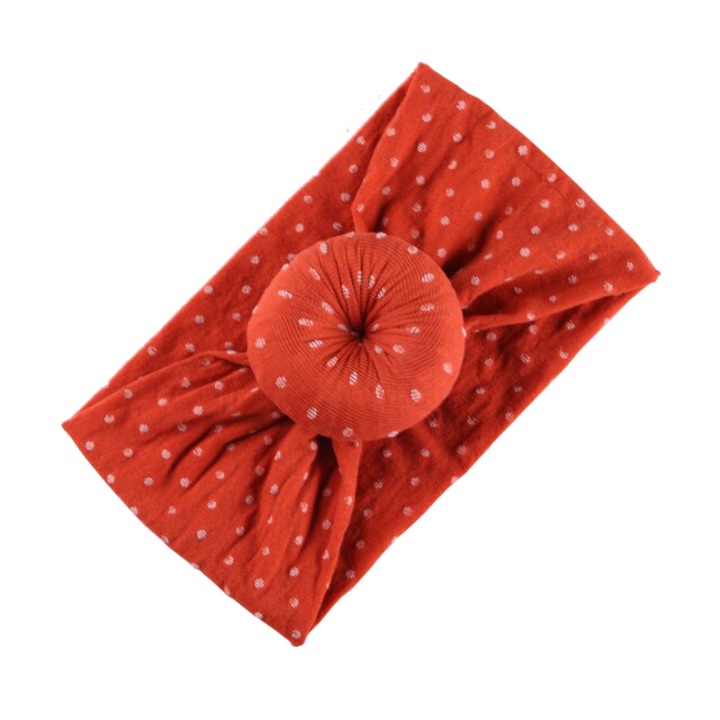 Bentita tip coc cu buline portocaliu