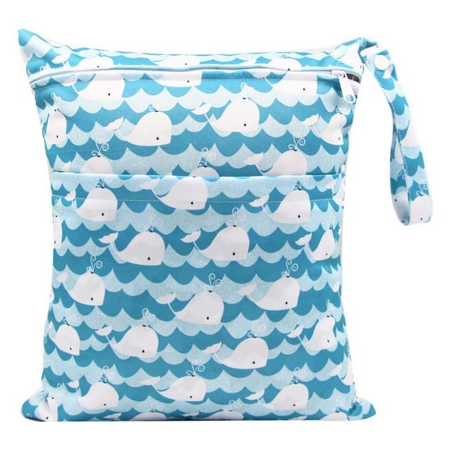 Sac pentru scutece bebelusi Alvababy, 35x30cm - model Waves