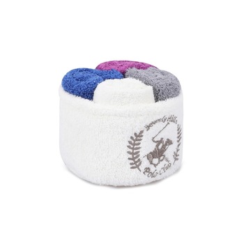 Set 4 prosoape bumbac 100%, dimensiune 30x30 cm, Beverly Hills Polo Club, Wash 15 Purple Dark Blue Grey White Set 4 prosoape bumbac 100%, dimensiune 30x30 cm, Beverly Hills Polo Club, Wash 15 Purple Dark Blue Grey White