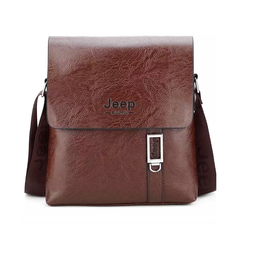 Geanta de umar pentru barbati Jeep Buluo, JB-1544, 27 x 24 x 5 cm, Kaki