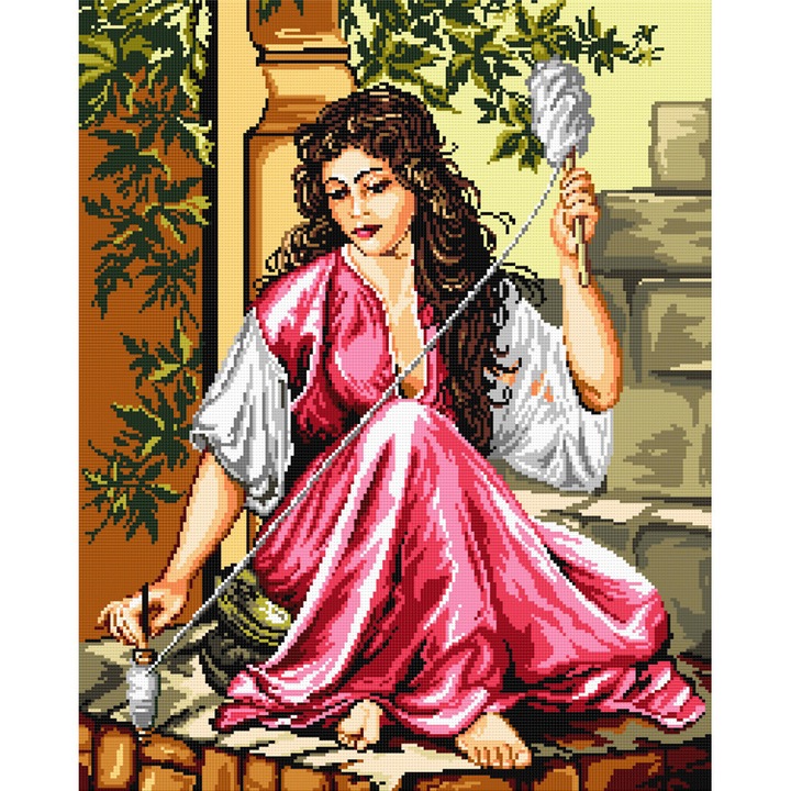 Goblen Torcatoarea, Hudemas, kit imprimat pe panza, cu fire mouline, 20x25cm