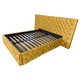Pat tapitat cu somiera Beds Place, Cyntia wide Premium, ocru 170, 120x200 cm, H120