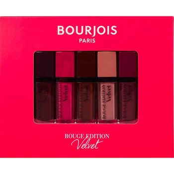 Set 5 x Ruj de buze Bourjois Paris, Rouge Edition Velvet, Big Box 38.5 g Set 5 x Ruj de buze Bourjois Paris, Rouge Edition Velvet, Big Box 38.5 g