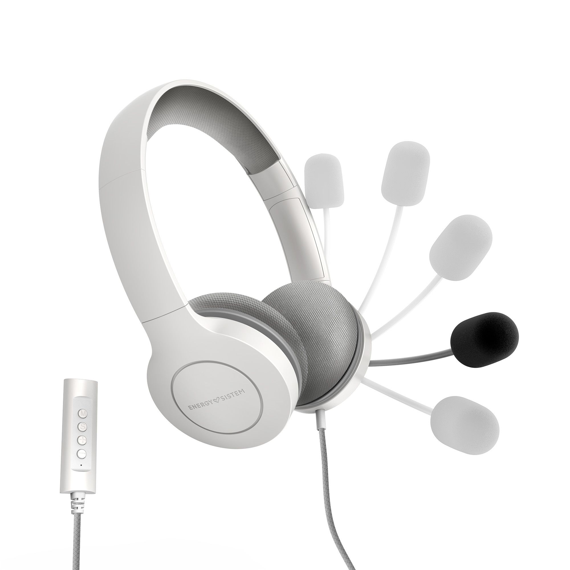 Casti cu fir, Energy Sistem, Office 3, USB, Alb